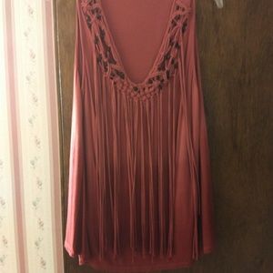 Fringed cotton tank